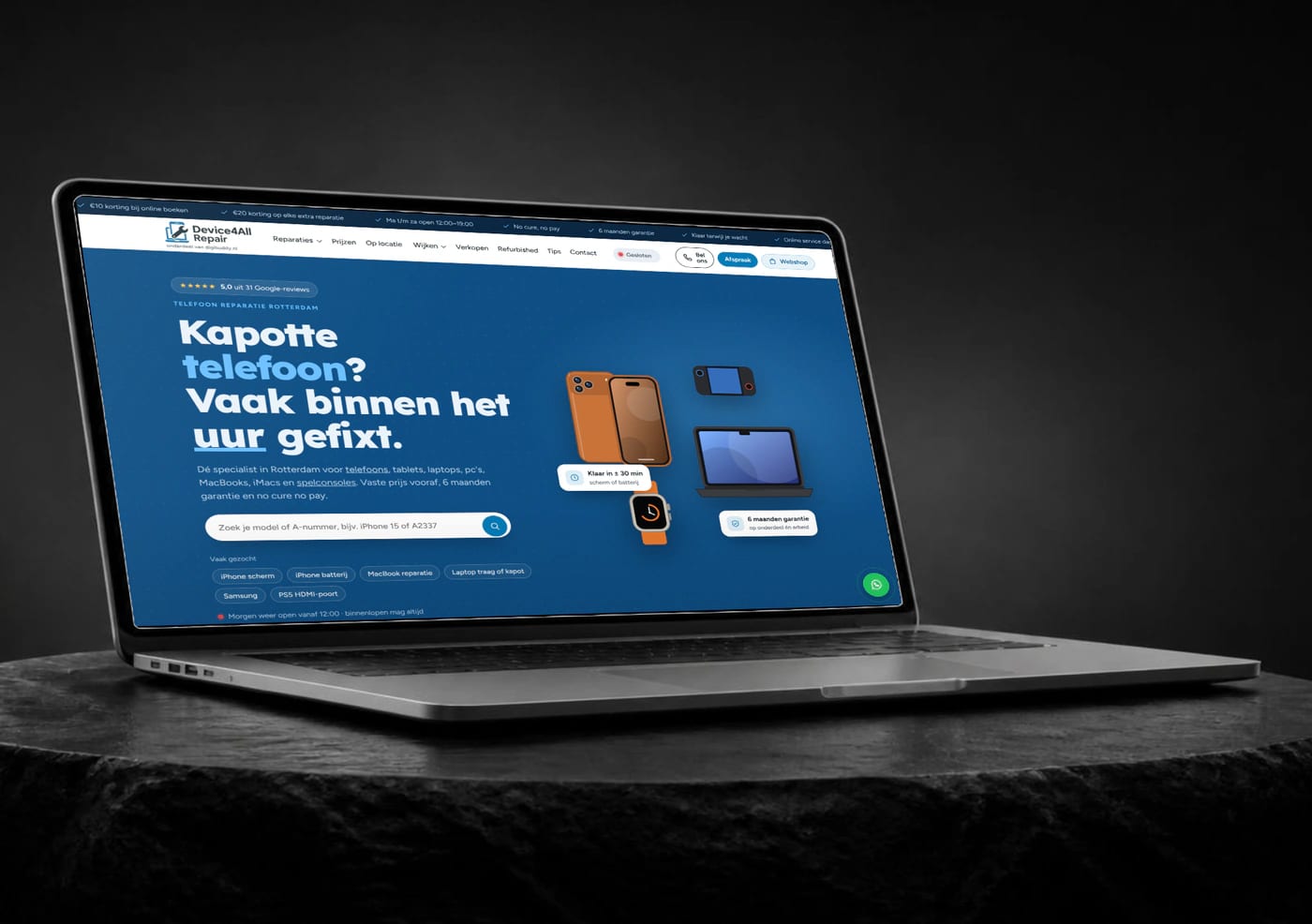 Device4All Repair (device4all.nl) op een laptop