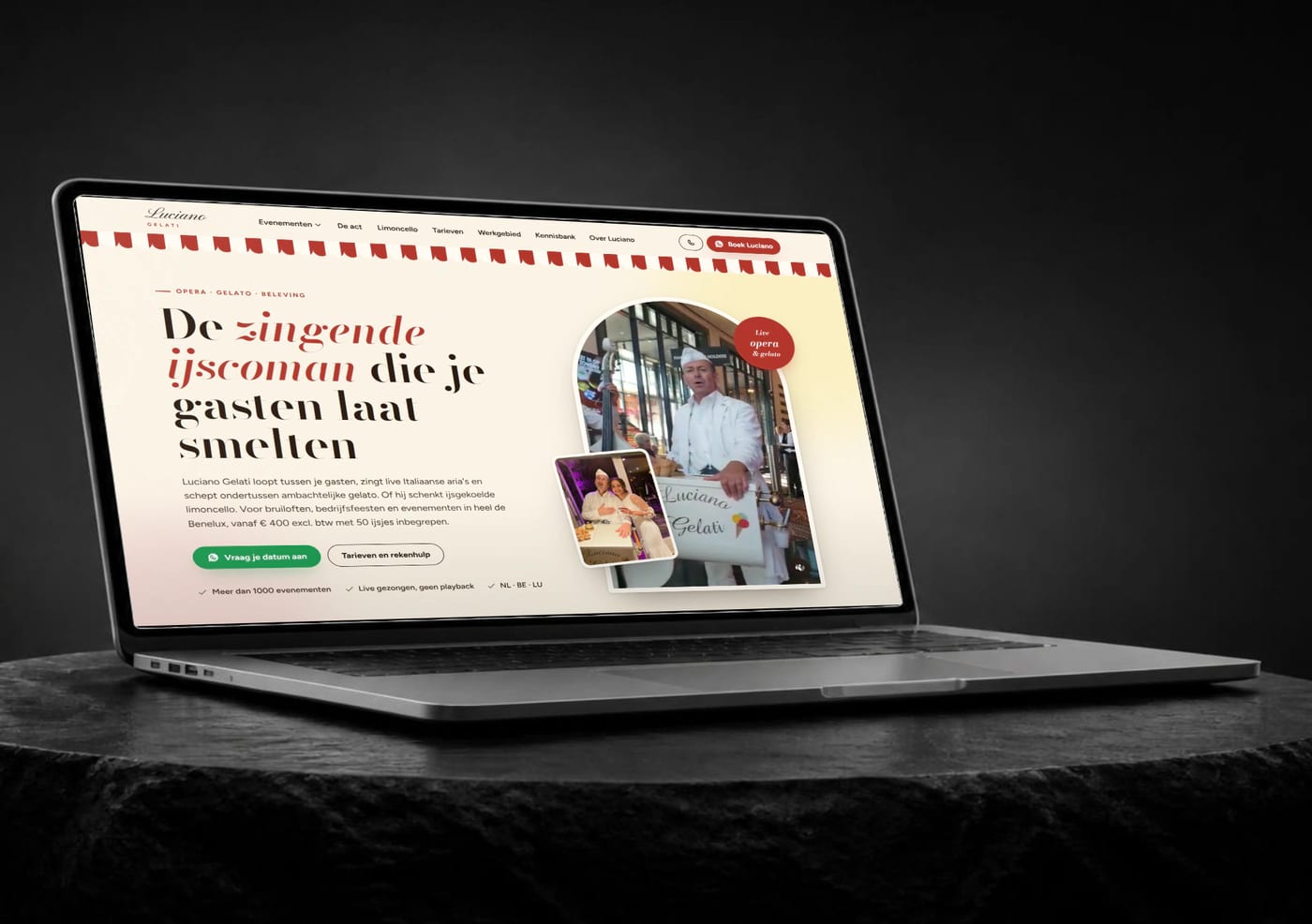 Luciano Gelati (lucianogelati.nl) op een laptop