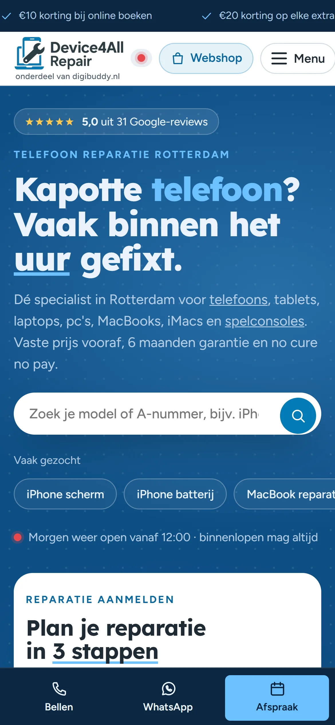 Device4All Repair op een telefoon